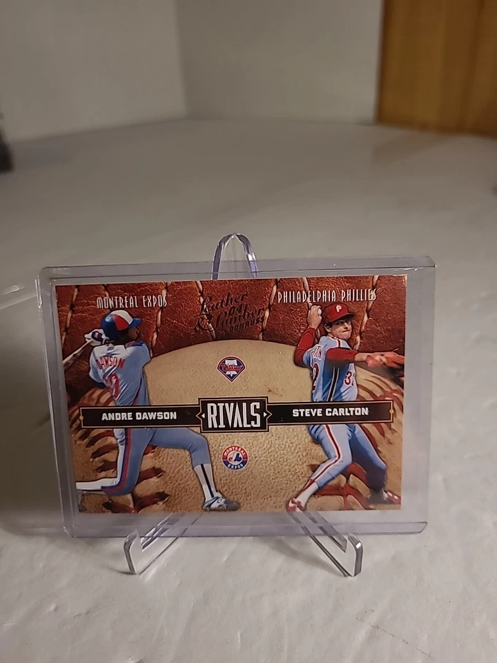  2004 Donruss Leather And Lumber #LLR-20 Andre Dawson & Steve Carlton Rivals... - Image 1 of 4
