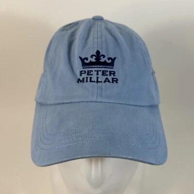 Gorra de Golf Peter Millar Azul Bordado Corona Logo Correa Ajustable Trasera Foto 1 de 4