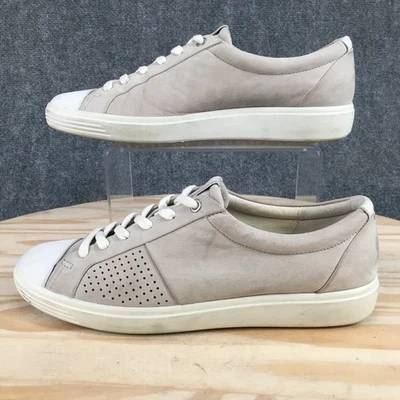 ECCO Zapatos Mujer 10 Suave 7 Puntera Baja Tenis Beige Cuero Informal Con Cordones Foto 1 de 4