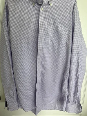 Camisa social masculina Nordstrom tamanho 17 36/37 xadrez botão para baixo manga comprida com grátis - Imagem 1 de 4