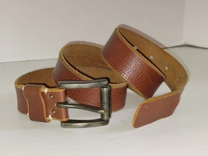 Penguin Brown Leather Strap Belt Cowhide Mens Size 34 Munsingwear - Picture 1 of 10
