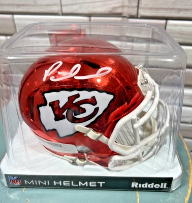 NFL Patrick Mahomes KC Chiefs signed chrome  mini helmet With COA New - Image 1 of 4