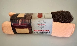 Bravofina Kit de Limpieza de Sombrero de Zapato 20x8” Toalla de Microfibra y Cepillo 100% Pelo de Caballo - Imagen 1 de 4