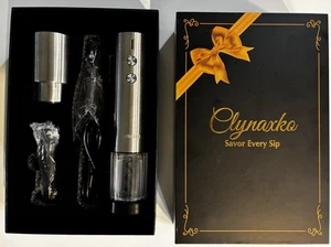 Neu Exquisit Weinöffner Set Clynaxko Geschenkbox Folienschnitt Belüfter & Vakuumierer - Bild 1 von 4