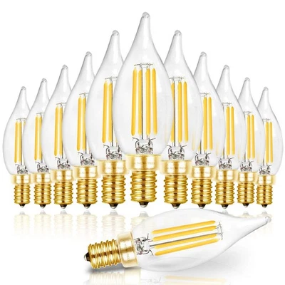 Candelabra LED Light Bulbs, E12 LED Bulb 40W Dimmable, 90+ CRI 4W 450LM 5000K... - Image 1 of 4