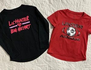 Lot of 2 - Girls Under Armour Shirts Size: 4/4T - Picture 1 of 3