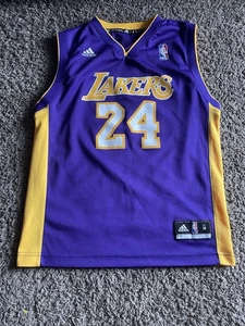 Maglia Adidas Los Angeles Lakers Kobe Bryant #24 taglia giovane ragazzo viola media - Foto 1 di 9