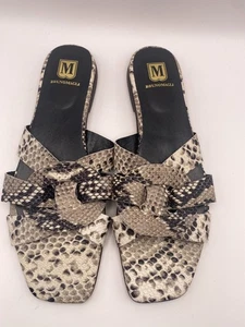 Bruno Magli Women Snake Print Leather Alessia Sandal Sz 9.5 - Picture 1 of 8