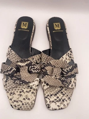 Bruno Magli Women Snake Print Leather Alessia Sandal Sz 9.5 - Image 1 of 4