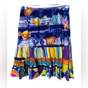 Falda Jams World Talking Fish Talla L Tropical Hawaiana Colorida Vacaciones - Imagen 1 de 6