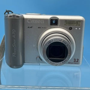 Canon Powershot A70 3.2MP Digital Camera 1 gb Memory Card For Parts or Repair - Picture 1 of 15