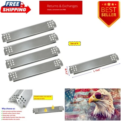 4-Pack Stainless Steel Grill Heat Plates for Nexgrill 4, 5 & 6 Burner Models - Imagem 1 de 4