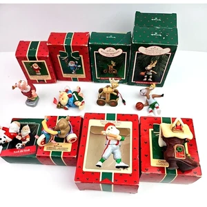 Hallmark Andenken Ornament verschiedene Sportarten 9 Vintage Weihnachten 1984 bis 1988 - Bild 1 von 8
