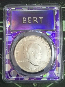 1990-W Eisenhower Commemorative Dollar MS70 PCGS Bert Lable - Picture 1 of 4
