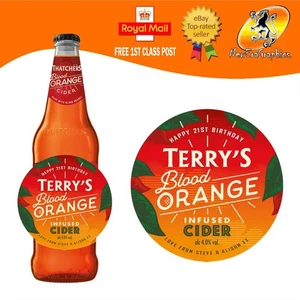 ETIQUETA BOTELLA NARANJA SIDRA PERSONALIZADA CUMPLEAÑOS CUALQUIER OCASIÓN - Imagen 1 de 4