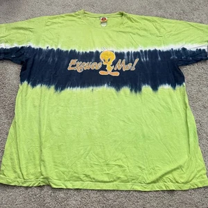 Vintage Looney Tunes Herren oder Damen Tweety Bird T-Shirt - Größe XL grün Batik - Bild 1 von 6