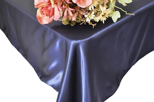 30 Satin Overlays 60" X 60" Square Tablecloths Wholesale Seamless 30 Colors - Picture 1 of 30