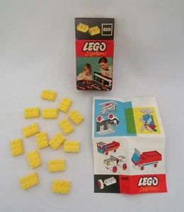Lego System No. 219 "15x Yellow Bricks (2x3)" w/Box & Instruction Vintage 1950s - Bild 1 von 12