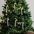 6Pcs Candy Canes Christmas Tree Decor Decoration For Holiday New Year Cabinet