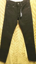 Rag & Bone Men's Fit 2 Slim-Fit Black Selvedge Denim Jeans Size 26X32 MSRP $250