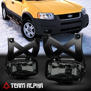 Fits 2001-2004 Ford Escape Pair OE [Smoke] Bumper Fog Light Driving Lamp w/Bulb