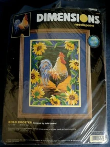 DIMENSIONS ~ “Bold Rooster” ~ NEEDLEPOINT KIT ~ #2492 ~ 12" x 16" ~ NEW in Pkg. - Picture 1 of 5