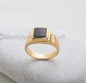 Anillo de ónix negro de colección anillo de plata de ley 925 para hombre y mujer anillos de sello de oro - Imagen 1 de 5