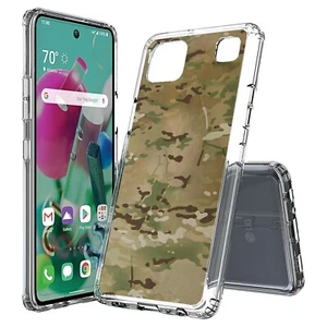 Army Camo Slim Hybrid Back Cover Lightweight Hard Case for LG K Series - Picture 1 of 5