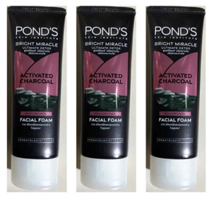 3 x PONDS Bright Miracle Activated Charcoal Ultimate Detox FACIAL FOAM 50 g. - Picture 1 of 4