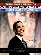 Barack Obama Poster Not A Liberal Or Conservative America Quote Wall Art Print