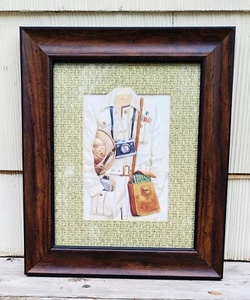 Big Game Photographer's Outfit Trompe L'oeil Framed - Picture 1 of 3