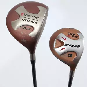 TaylorMade Titanium Driver & 3-Wood Burner Set RH S90 Plus Stiff Bubble RH Fair - Picture 1 of 18