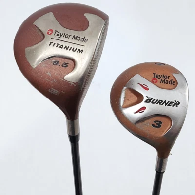 TaylorMade Titanium Driver & 3-Wood Burner Set RH S90 Plus Stiff Bubble RH Fair - Image 1 of 4