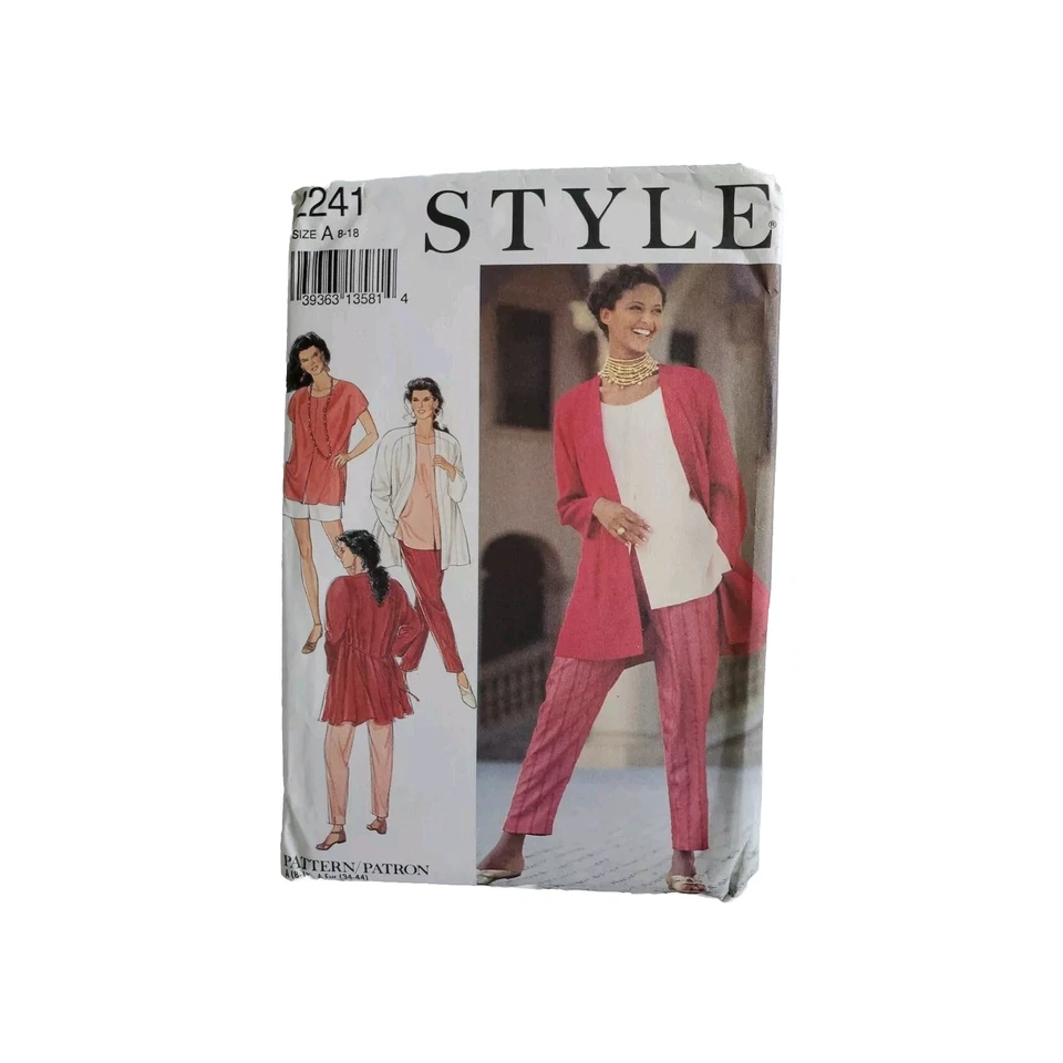 STYLE PATTERN 2241 MISSES OPEN JACKET TOP Shorts pants 8 10 12 14 16 18 Uncut - Image 1 of 3