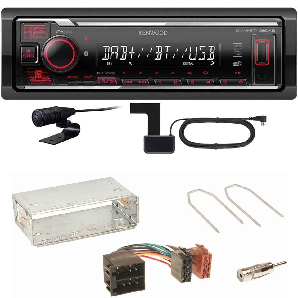 Kenwood KMM-BT408DAB Bluetooth DAB Einbauset für Opel Astra F G Corsa B Zafira A - Bild 1 von 1