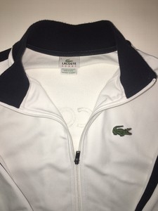 white lacoste coat