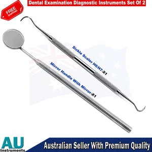 Dentists Oral Surgery Hygiene Instruments Mirror Handle Sickle Scaler H6/H7 New - Imagen 1 de 4