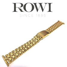22mm ROWI 302924 GOLD PLATED STAINLESS STEEL WATCH BRACELET LINK BAND ADJUSTABLE