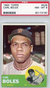 1963 TOPPS BASEBALL # 428 CARL BOLES   PSA 8 NM - MT