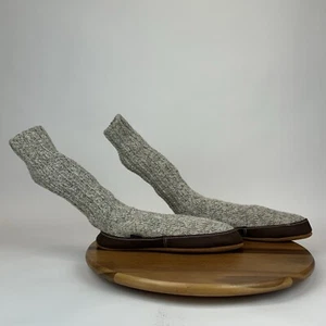 Mens Acorn Beige Wool Knit Comfort Casual Slipper Socks Size 10.5 - 11.5 Large - Picture 1 of 9