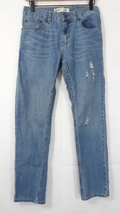 Levi's 511 Boys Juniors Size 16 W 28 X L 28 Light Wash Blue Distress Jeans - Picture 1 of 12