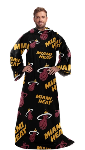 Northwest NBA Miami Heat Toss Silk Touch Comfy Throw with Sleeves Cover