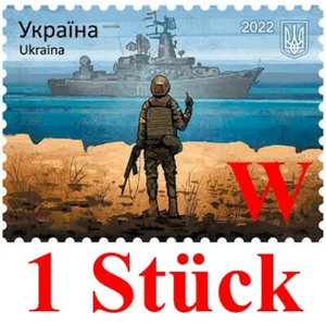 Nave da guerra russa F**k te stesso! Francobolli ucraini Ukrposhta - Foto 1 di 4