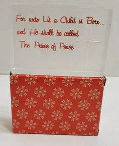 Neu im Karton Vintage Russ geätzte Bilder Briefbeschwerer - For Unto Us A Child Is Born... - Bild 1 von 11