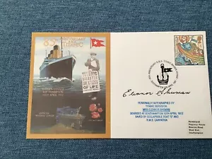 RMS TITANIC 85th ANNIVERSARY FDC SURVIVOR SIGNED ELEANOR SHUMAN CERTIFIED 26/100 - Picture 1 of 3