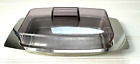 Vtg Chrome Metal & Smoky Plastic Lucite Top Butter Dish MCM France INOX 18/10