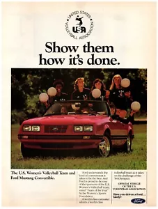PRINT AD, 1984 Ford Mustang Convertible Team USA Olympic Volleyball Women Team - Picture 1 of 1