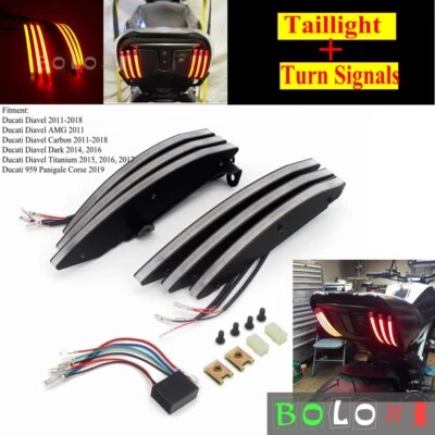Rear LED Turn Signal Lights Tail Lights For Ducati Diavel 2011-2018 959 Panigale - Image 1 of 4