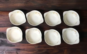 Set Of 8 Homer Laughlin 1944 Eggshell Nautilus Floral China LugHandle  Bowls - Picture 1 of 9