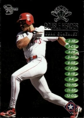 1998 SkyBox Dugout Axcess #7DH Juan Gonzalez Double Header - Image 1 of 2